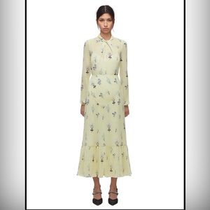 Self Portrait Vintage Plisse Midi Floral Dress